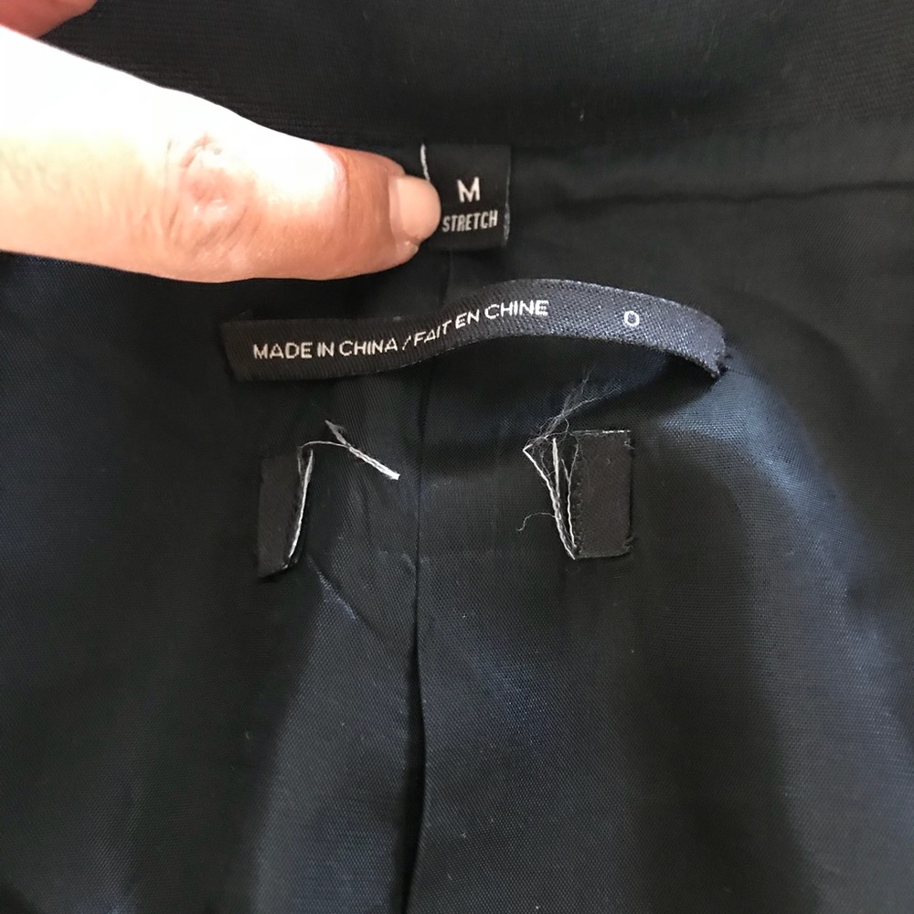 Black Long Button Down Coat Size Medium - image 5